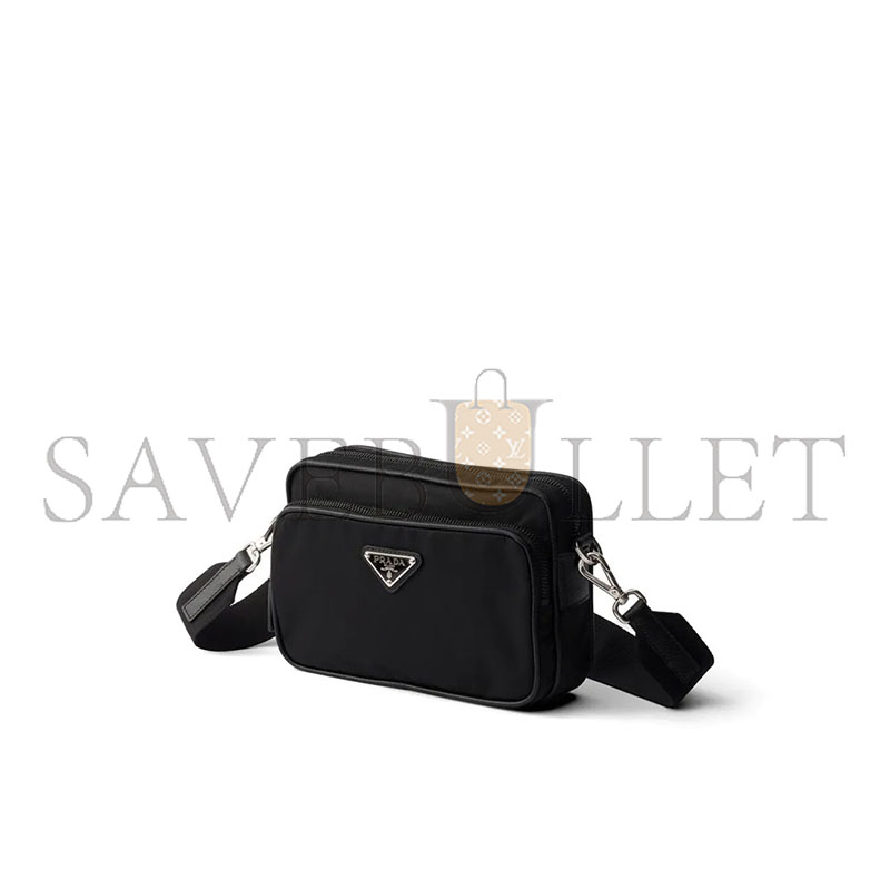 PRADA RE-NYLON AND SAFFIANO LEATHER SHOULDER BAG 2VH170 (20*13.5*7cm)